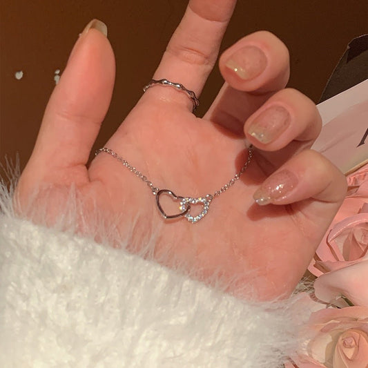 Hollow Love Rhinestone Necklace ArtisanHer